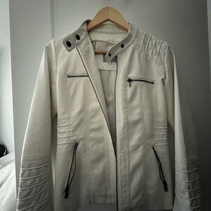 Women’s white faux leather